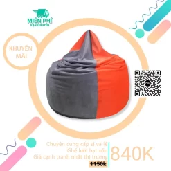 Ghế lười giọt nước linh hoạt tiện lợi phối màu xám cam GLN200