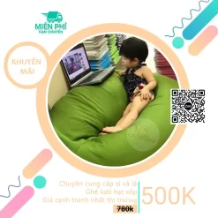 Ghế lười hạt xốp hình giọt nước thông minh TPHCM nước màu xanh cốm GLN125