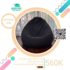 Ghế lười giọt nước màu đen huyền bí GLN22