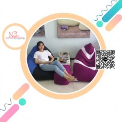 Ghế lười Kim Tự Tháp đa màu sắc phối Tím - Trắng độc đáo GL148