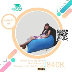 Ghế lười Kim Tự Tháp tiện lợi đa năng phối màu Xanh - Đen GL205