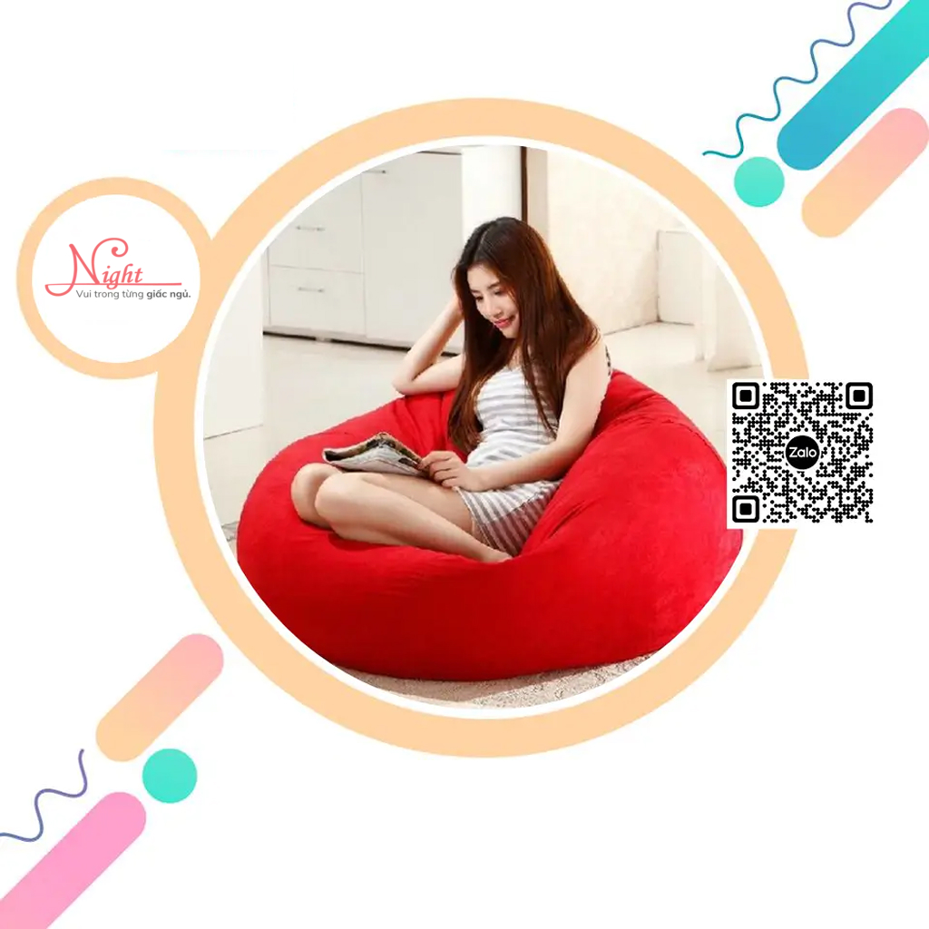 Ghế lười thư giãn hạt xốp hình giọt nước màu đỏ GL198 1 Ghế lười thư giãn hạt xốp hình giọt nước màu đỏ GL198