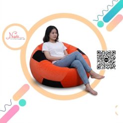 Ghế lười thư giãn hình trái banh GLQB010 Cam – Đen