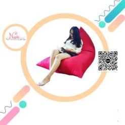 Gối lười thư giản giá rẻ TPHCM - Gối lười hạt xốp kim tự tháp màu đỏ GLK17