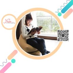 Ghế lười cao cấp đa năng TPHCM - Mẫu hạt xốp hình Kim Tự Tháp màu xám kem (Màu ghi sáng) GL136