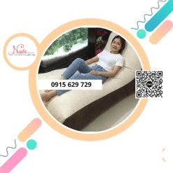 Giường lười hạt xốp GL087 màu Xám - Đen (Chất liệu Nhung Lạnh Hàn Quốc cao cấp)