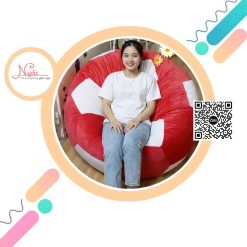 Ghế lười hình quả bóng đa năng QB007 Đỏ – Trắng