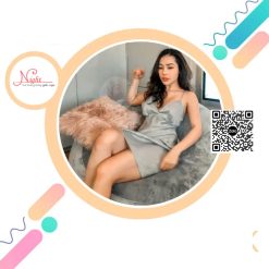 Ghế lười Trụ tròn hình trứng đa năng màu xám lông chuột GLT01