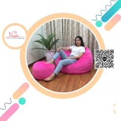 Trọn bộ Gối lười đa năng mềm mại - Mẫu hạt xốp giọt nước màu hồng sen GLN016